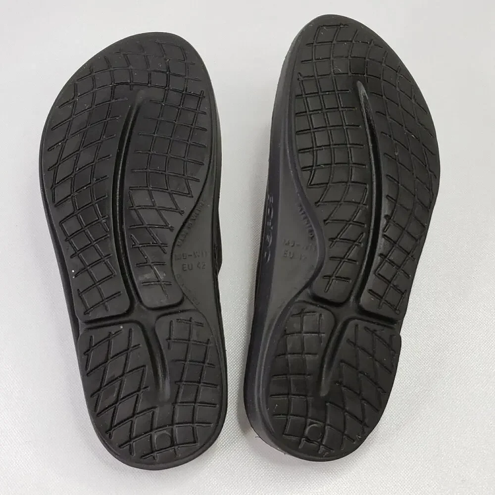 Oofos Ooahh Sandals Slides Black Mens Size 9 Comfort Recovery Shoes